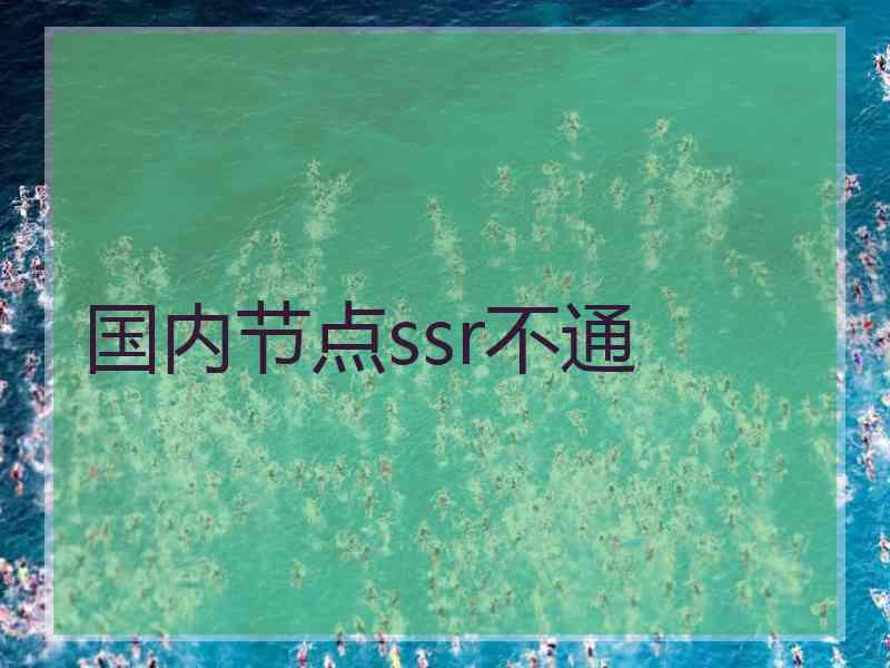 国内节点ssr不通