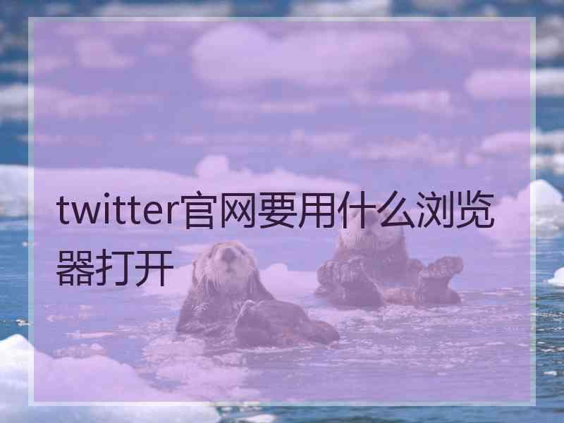 twitter官网要用什么浏览器打开