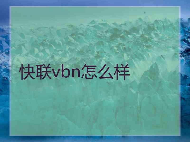 快联vbn怎么样