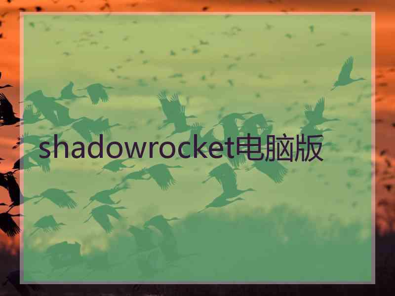 shadowrocket电脑版