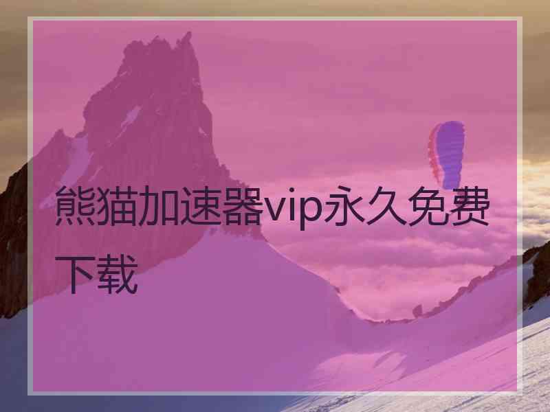 熊猫加速器vip永久免费下载