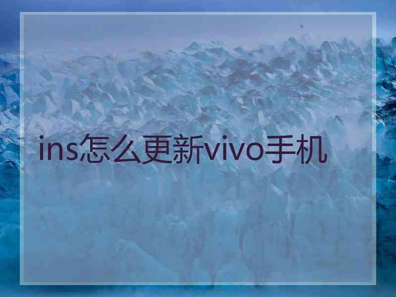 ins怎么更新vivo手机