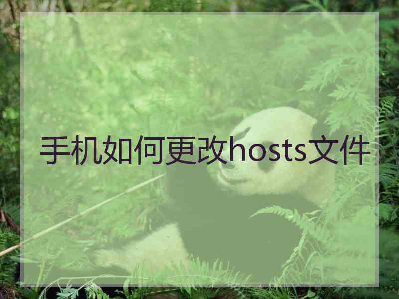 手机如何更改hosts文件