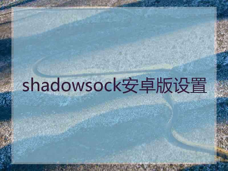 shadowsock安卓版设置