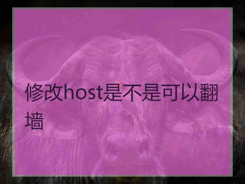 修改host是不是可以翻墙