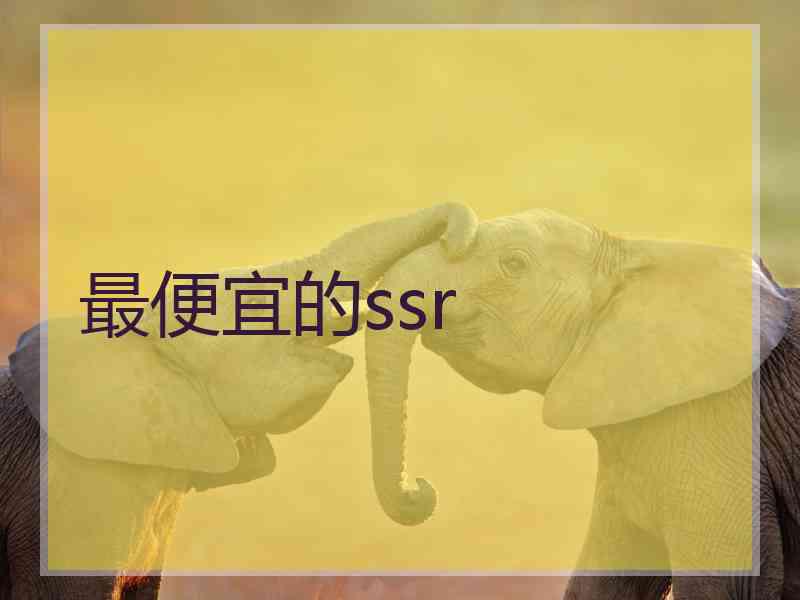 最便宜的ssr