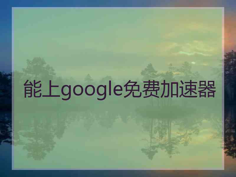 能上google免费加速器