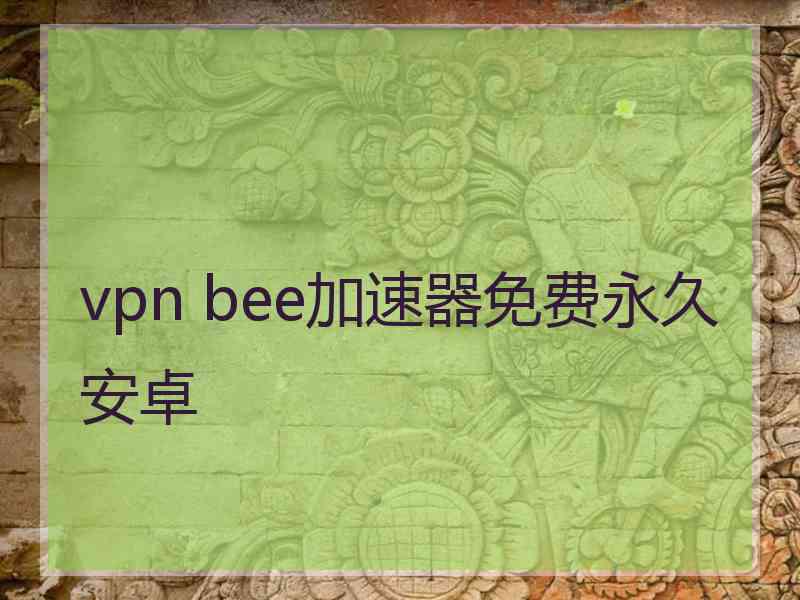 vpn bee加速器免费永久安卓