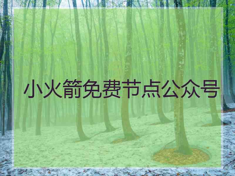 小火箭免费节点公众号