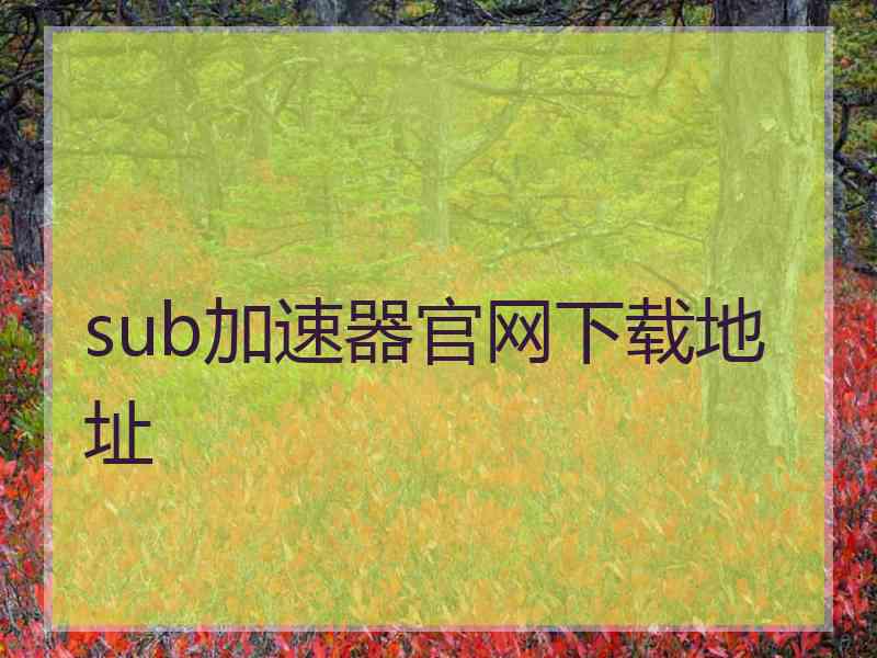 sub加速器官网下载地址