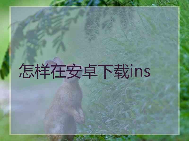 怎样在安卓下载ins