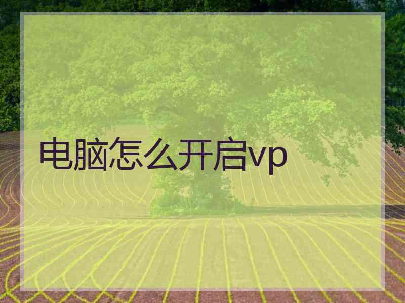 电脑怎么开启vp